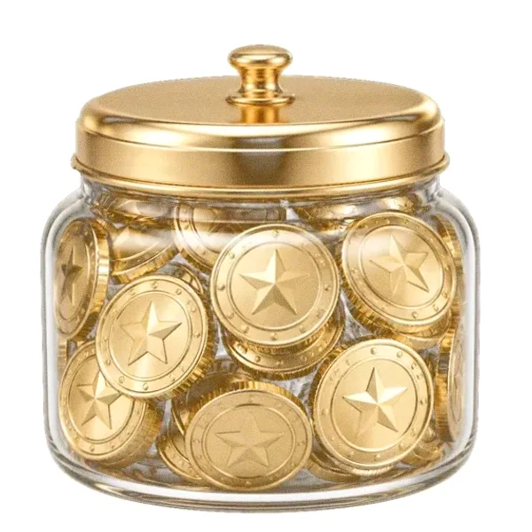 Coin-filled jar — Casino Winbeast